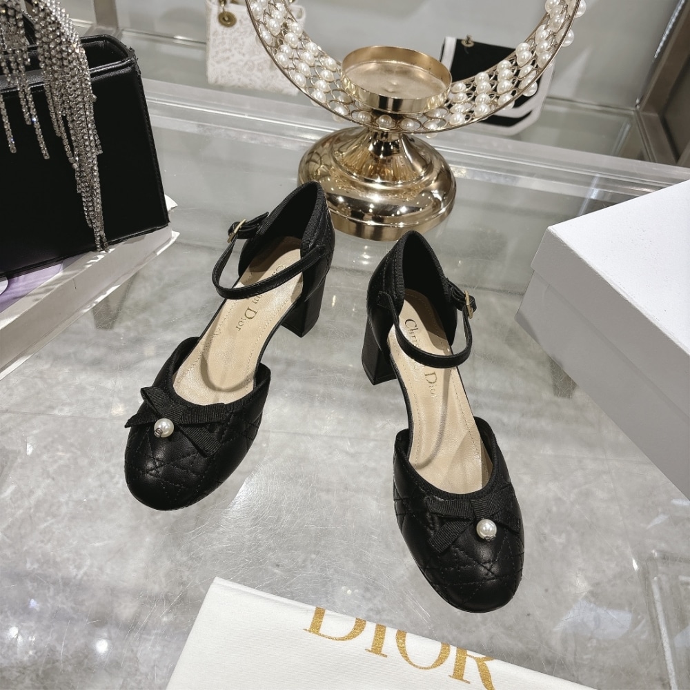 Alternative view of DIOR BALLET PUMP QUILTED CANNAGE BLACK