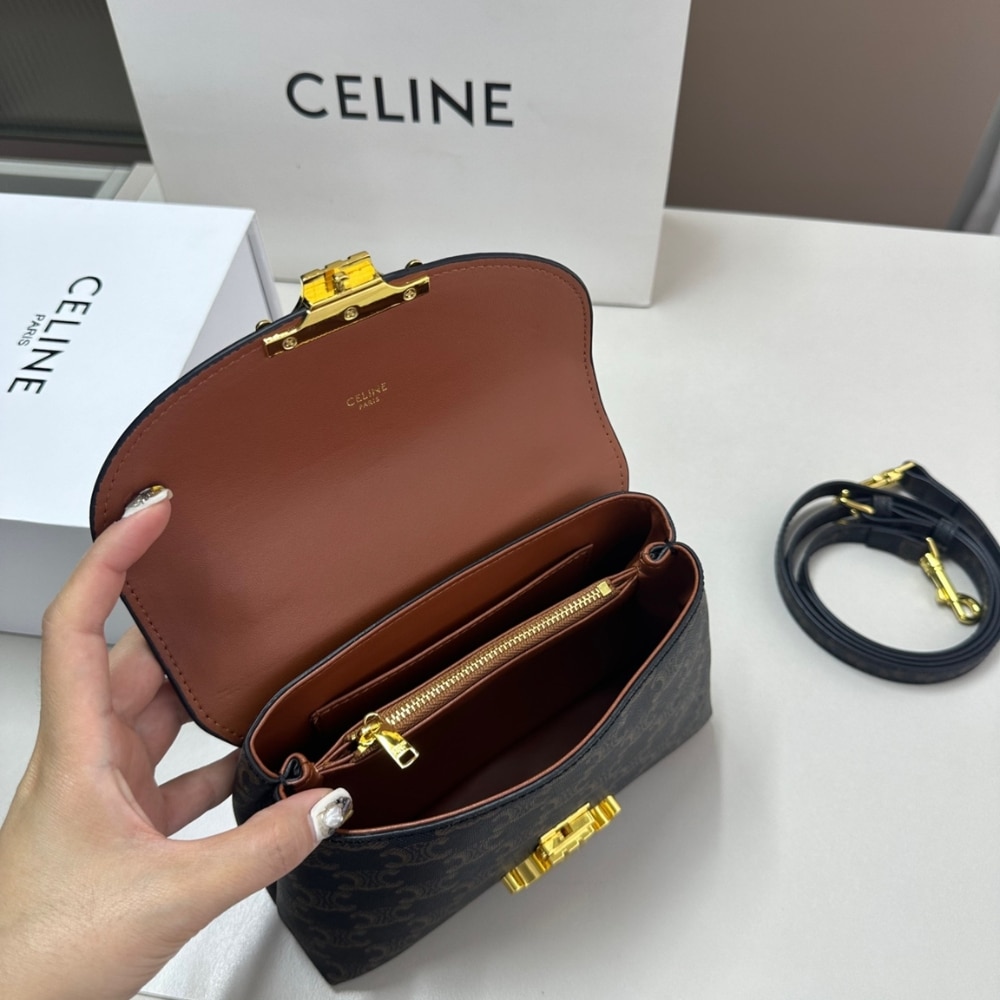 CELINE TEEN NINO BAG IN TRIOMPHE CANVAS 20CM 118112FRH 04LU - Image 8