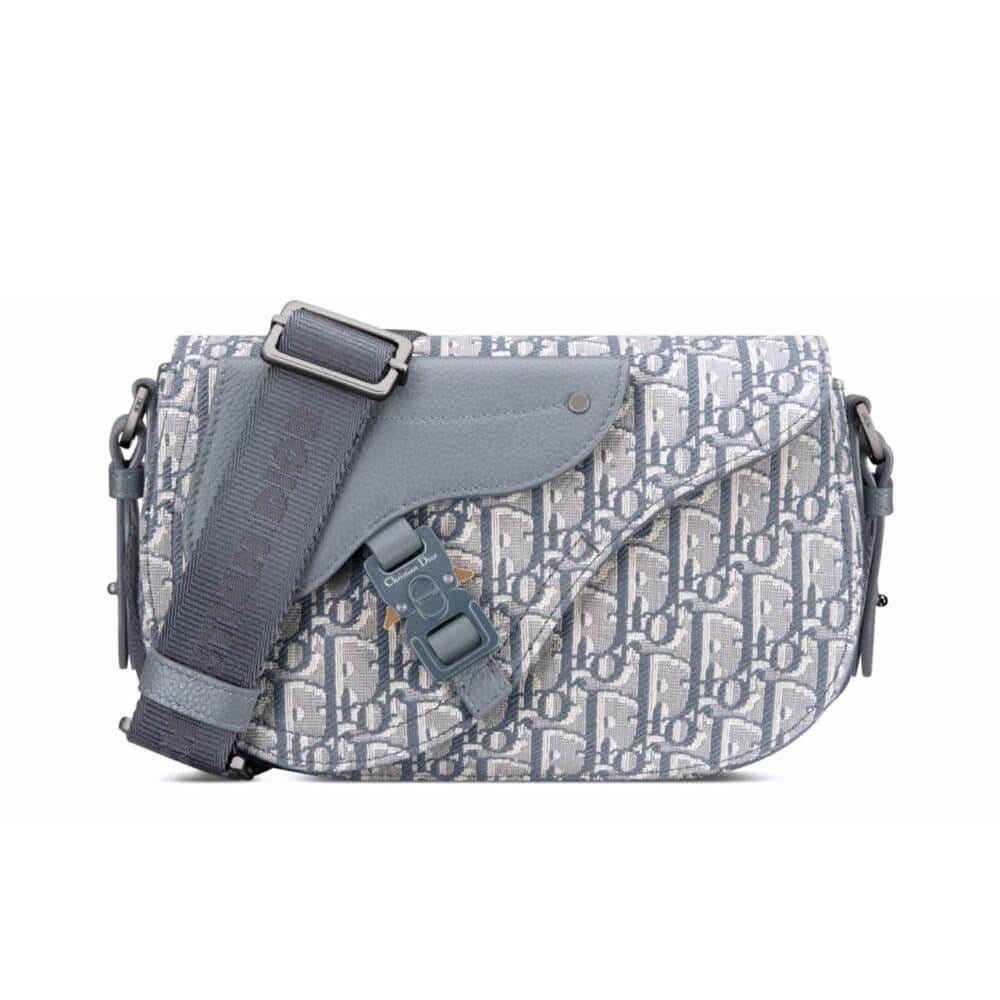DIOR SADDLE MESSENGER BAG GREY 24CM
