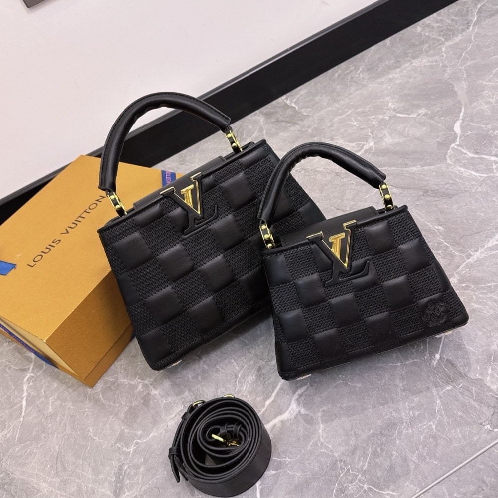 LOUIS VUITTON CAPUCINES BB BAG IN DAMIER BLACK 27CM - Image 3