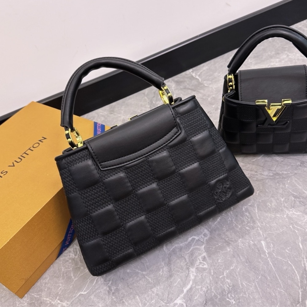 LOUIS VUITTON CAPUCINES BB BAG IN DAMIER BLACK 27CM - Image 4