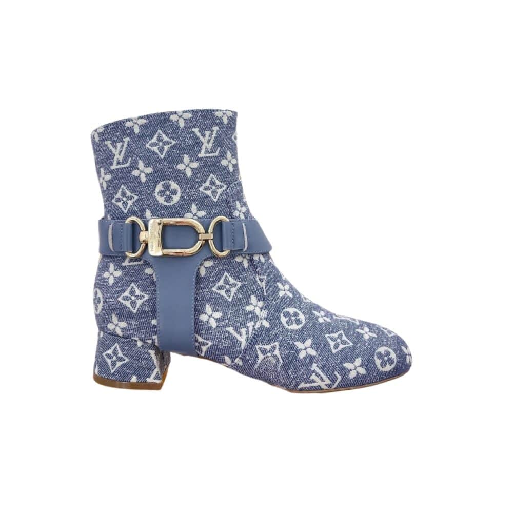 LOUIS VUITTON WESTSIDE FLAT ANKLE BOOT MONOGRAM IN LIGHT BLUE