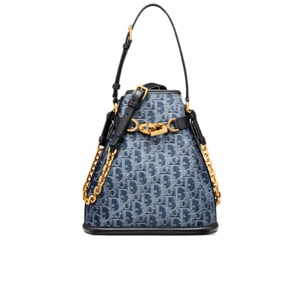 DIOR MEDIUM C'EST DIOR BAG BLUE DENIM 24CM M2271UDCE M49E