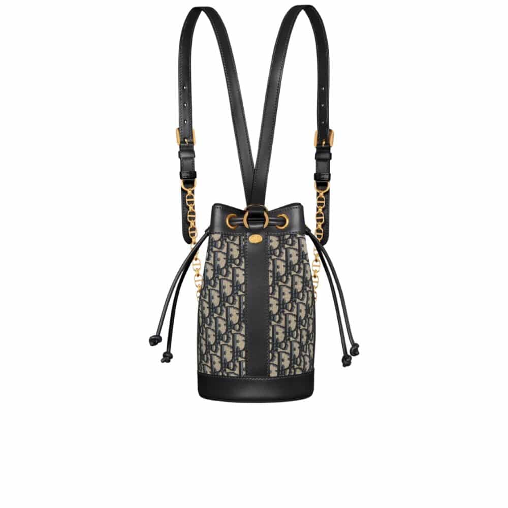 DIOR SMALL BACKPACK SUPPLE MAXICANNAGE BLUE OBLIQUE JACQUARD 15CM M3350UTZQ M928