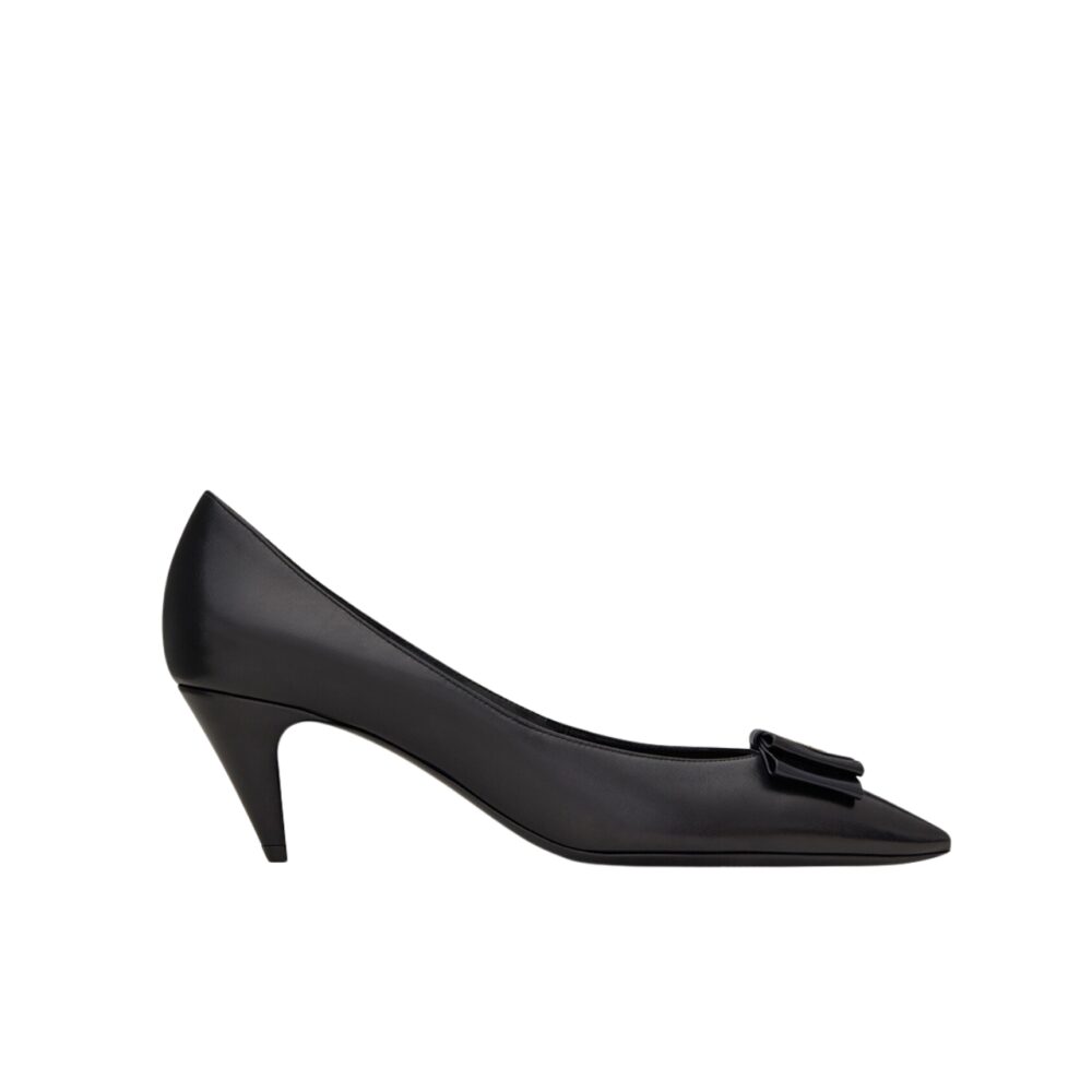 SAINT LAURENT WOMEN'S ANAIS BOW PUMPS IN BLACK