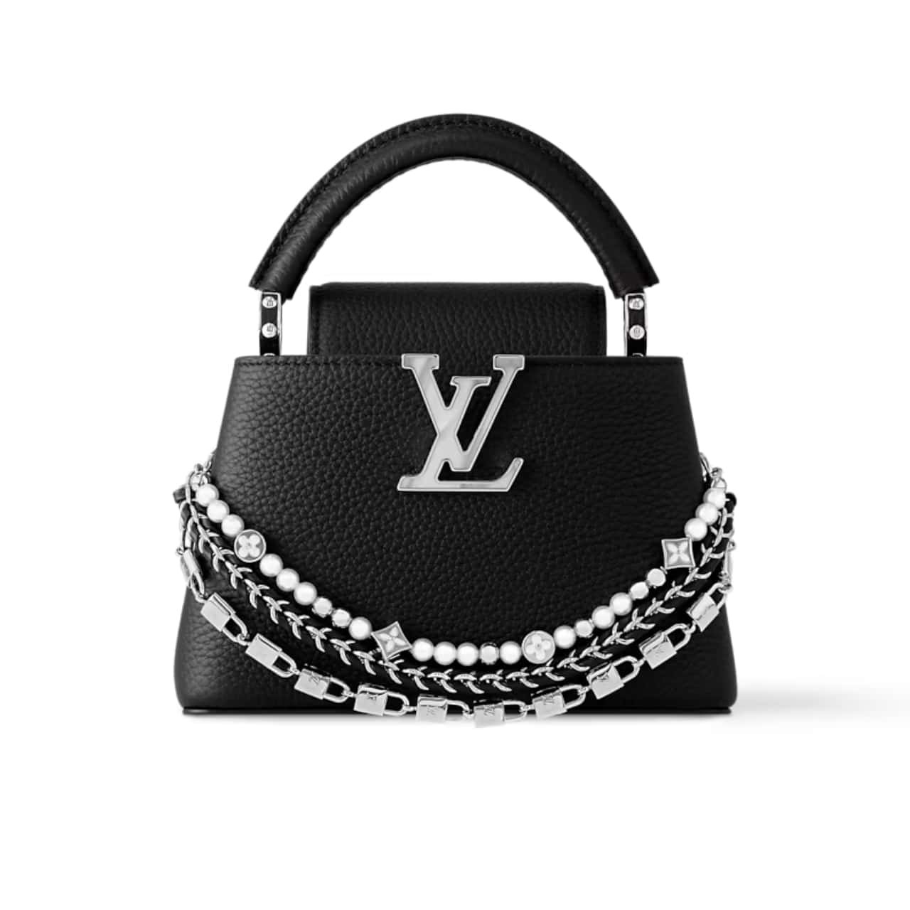 LOUIS VUITTON CAPUCINES MINI BAG BLACK 20CM M11908