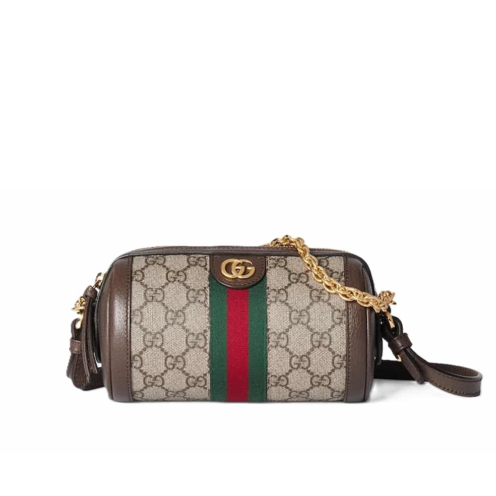 GUCCI OPHIDIA GG SUPREME SHOULDER BAG BEIGE AND EBONY 19CM 795208 96IWG 8745