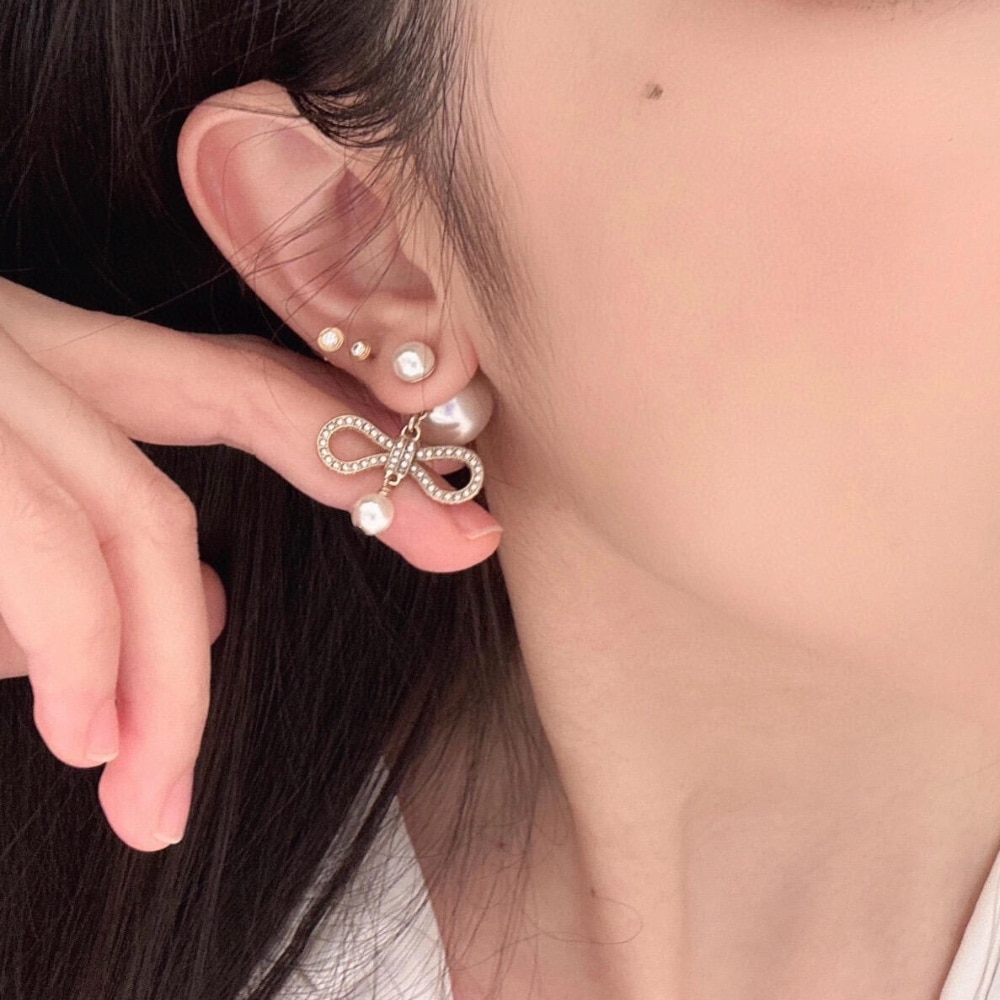 GIFT SET: DIOR LADY BAG PASTEL PINK & TRIBALES PEARLS EARRINGS - Image 13