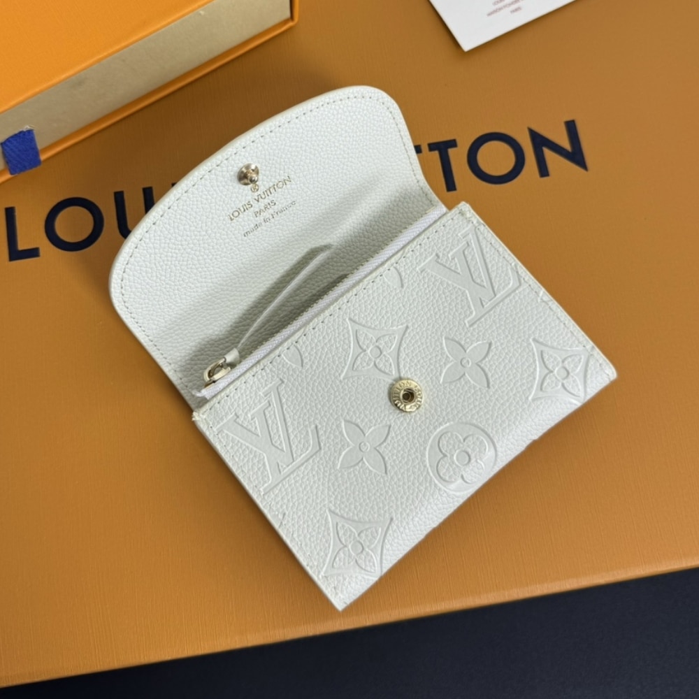 LOUIS VUITTON ROSALIE COIN PURSE WHITE 11CM - Image 4