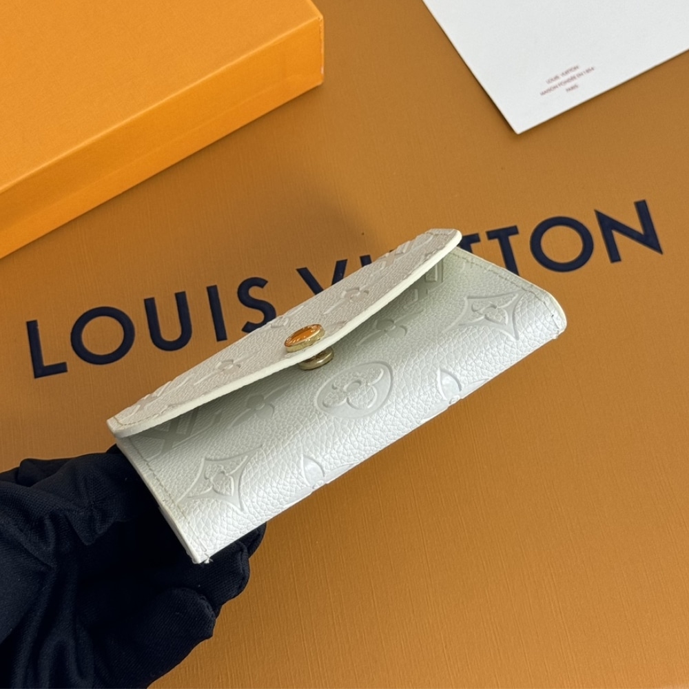 LOUIS VUITTON ROSALIE COIN PURSE WHITE 11CM - Image 5