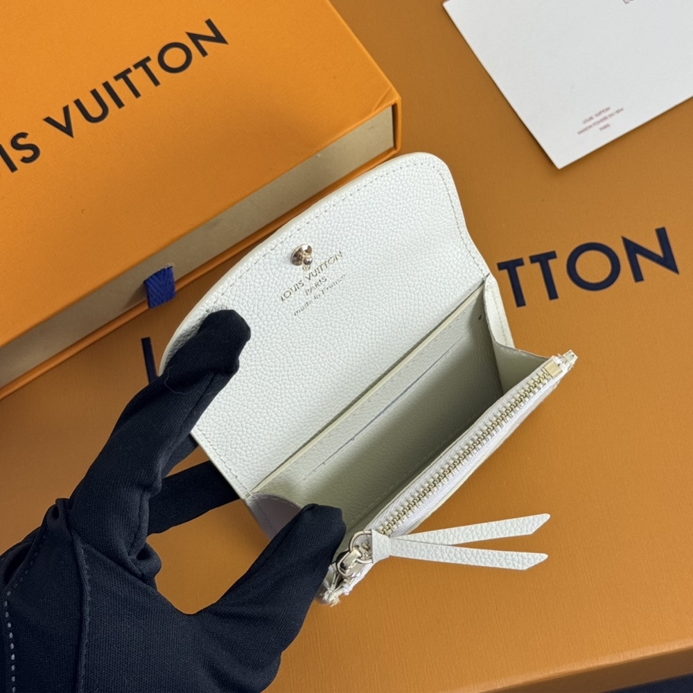 LOUIS VUITTON ROSALIE COIN PURSE WHITE 11CM - Image 9