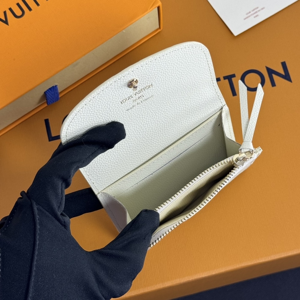LOUIS VUITTON ROSALIE COIN PURSE WHITE 11CM - Image 10