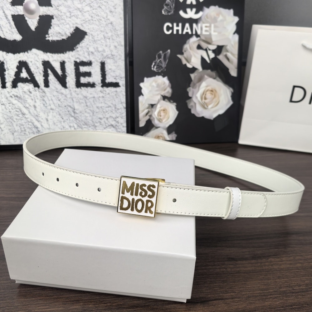 Alternative view of DIOR MISS DIOR GRAFFITI BELT WHITE 30MM B0598UMODM030 E01