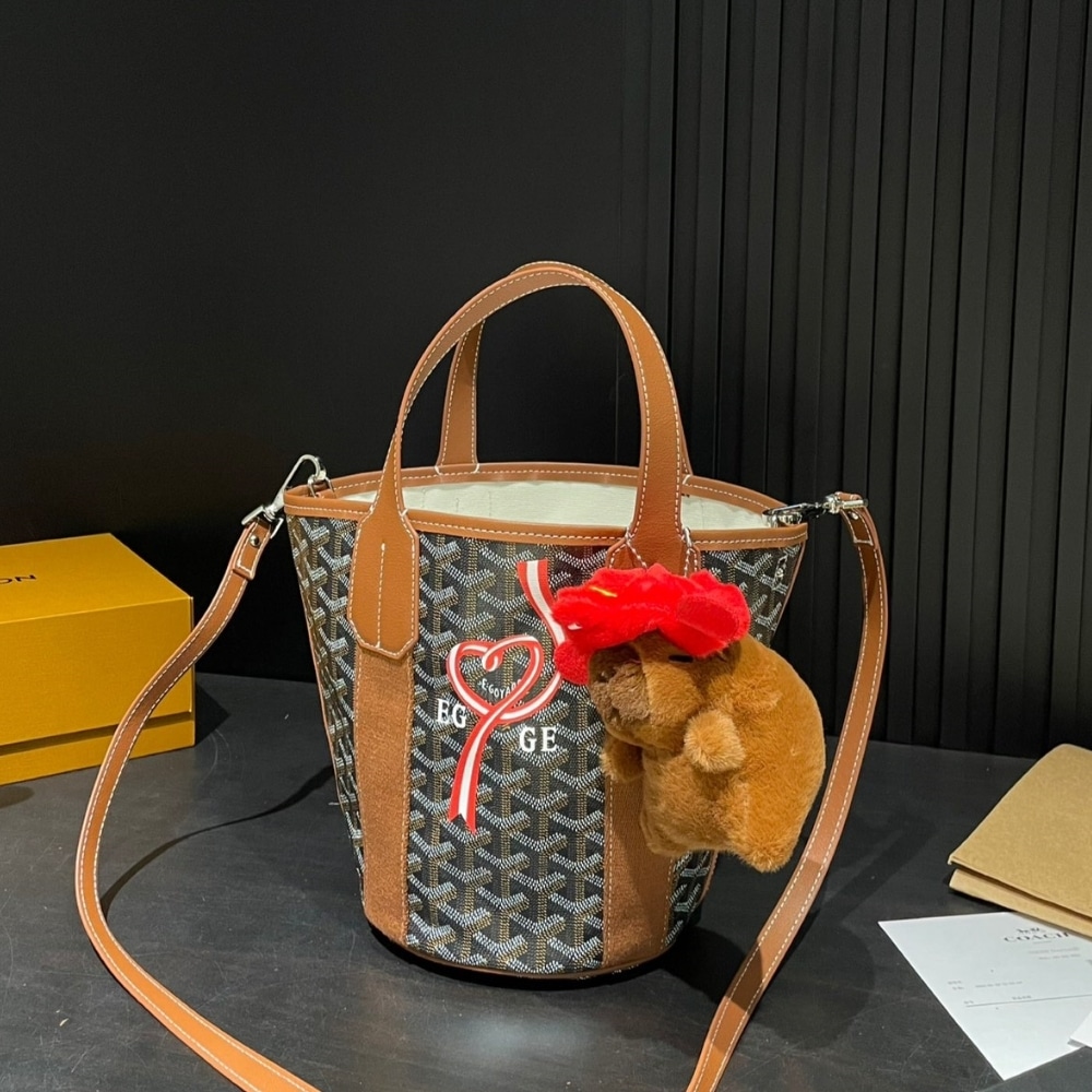 Alternative view of GOYARD BELHARRA BAG BLACK AND TAN 16CM