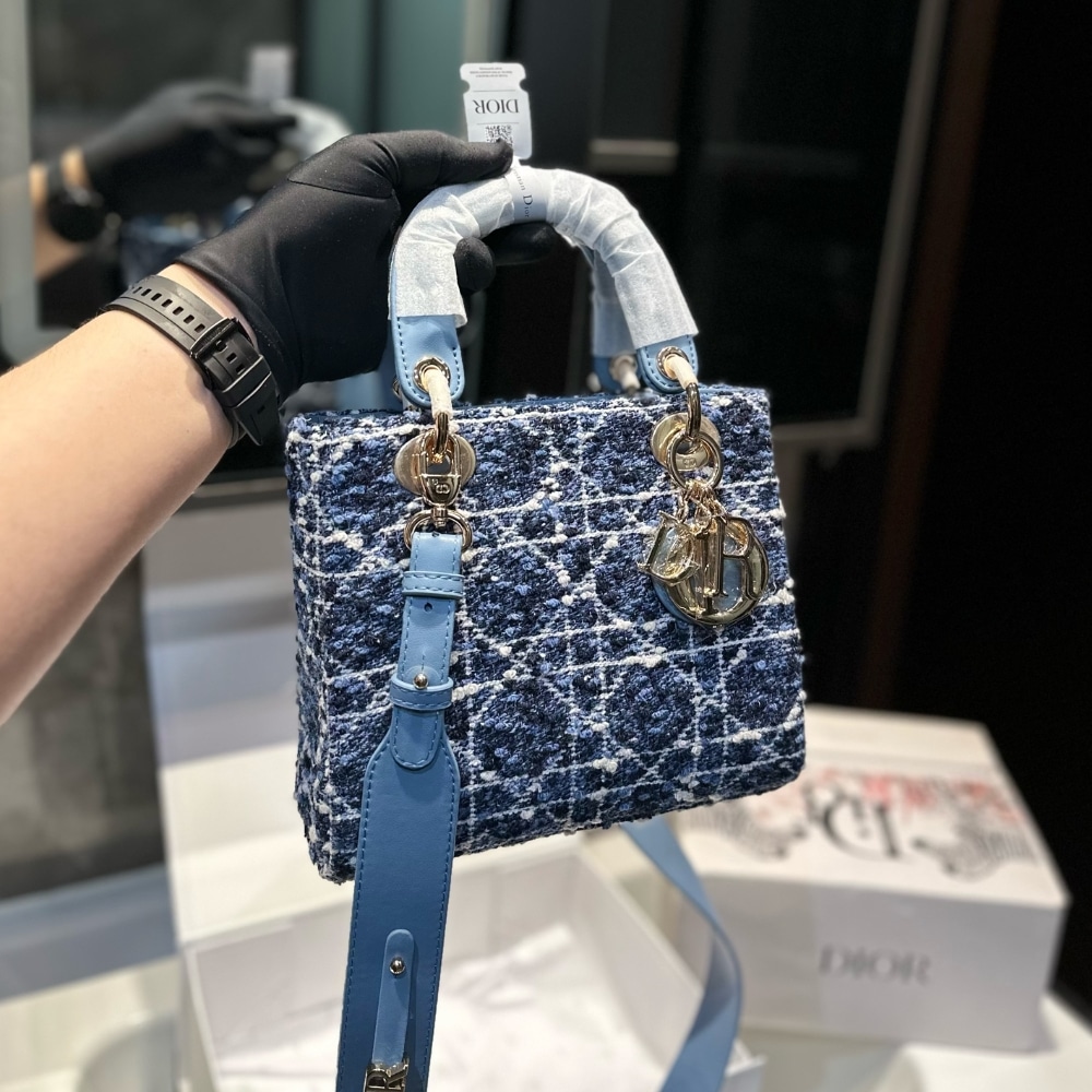 Alternative view of DIOR SMALL LADY DIOR MY ABCDIOR BAG DENIM TWEED BLUE 20CM M0538OTKV M911