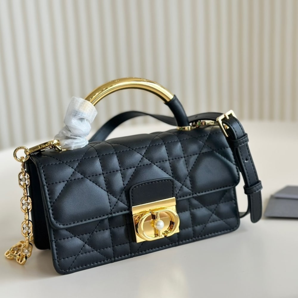 Alternative view of DIOR MINI DIOR ANGE BAG MACROCANNAGE BLACK 20CM M4401UNMZM900 E03