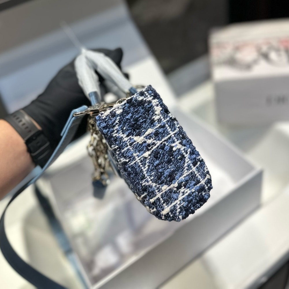 Alternative view of DIOR MEDIUM LADY D JOY BAG DENIM TWEED BLUE 22CM M0540OTKV M52I