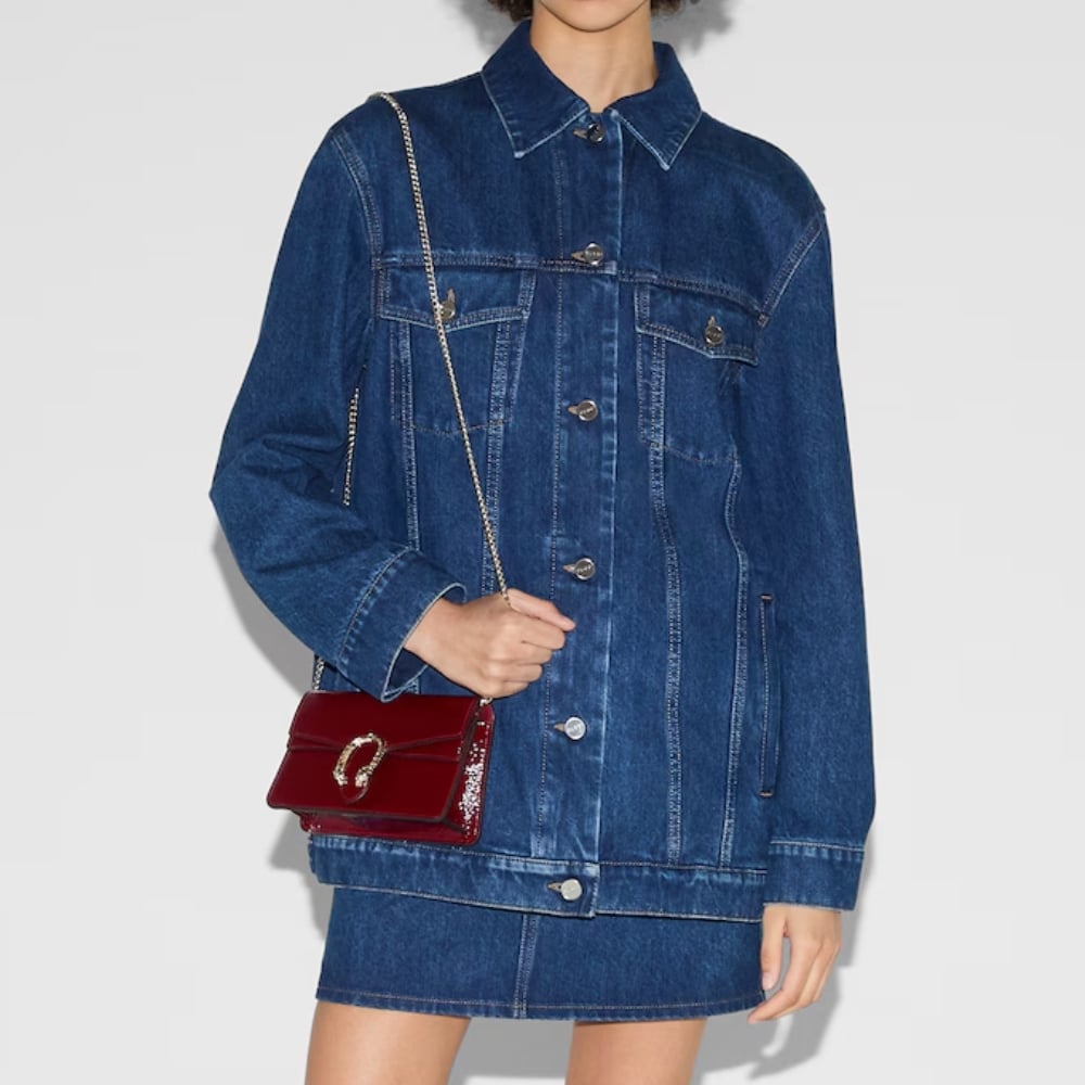 GIFT SET: GUCCI DIONYSUS MINI BAG RED & GUCCI HOOP EARRINGS - Image 4