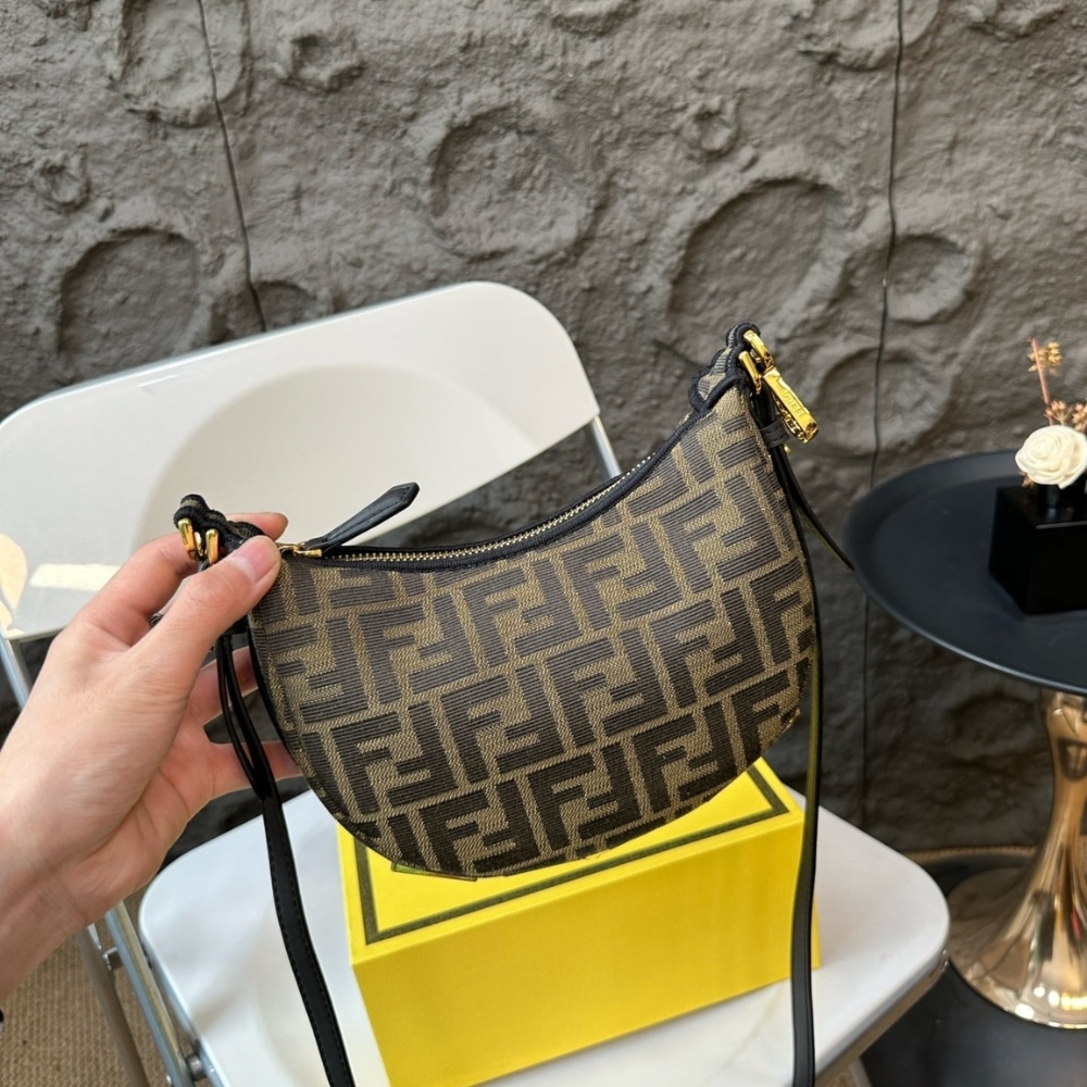 FENDI FENDIGRAPHY MINI BAG BROWN FF 20CM 8BS081ALP3F1MAT - Image 3