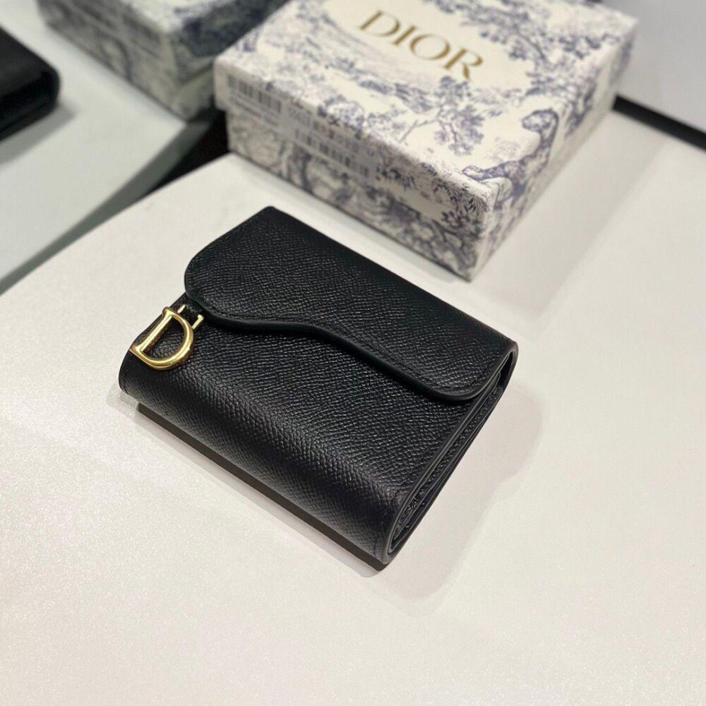 DIOR SADDLE WALLET BLACK