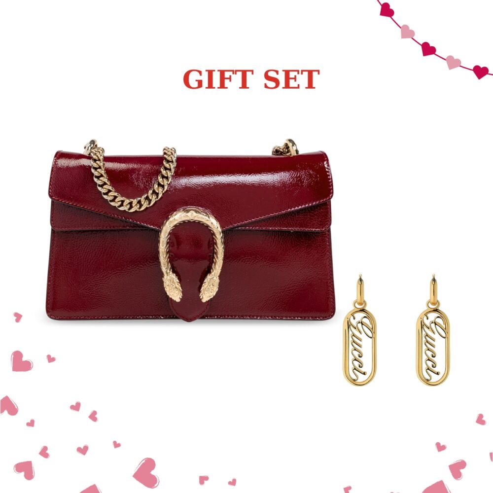 GIFT SET: GUCCI DIONYSUS MINI BAG RED & GUCCI HOOP EARRINGS