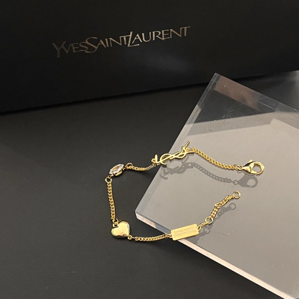 SAINT LAURENT CASSANDRE HEART CHARM BRACELET GOLD 701950Y15269137 - Image 3