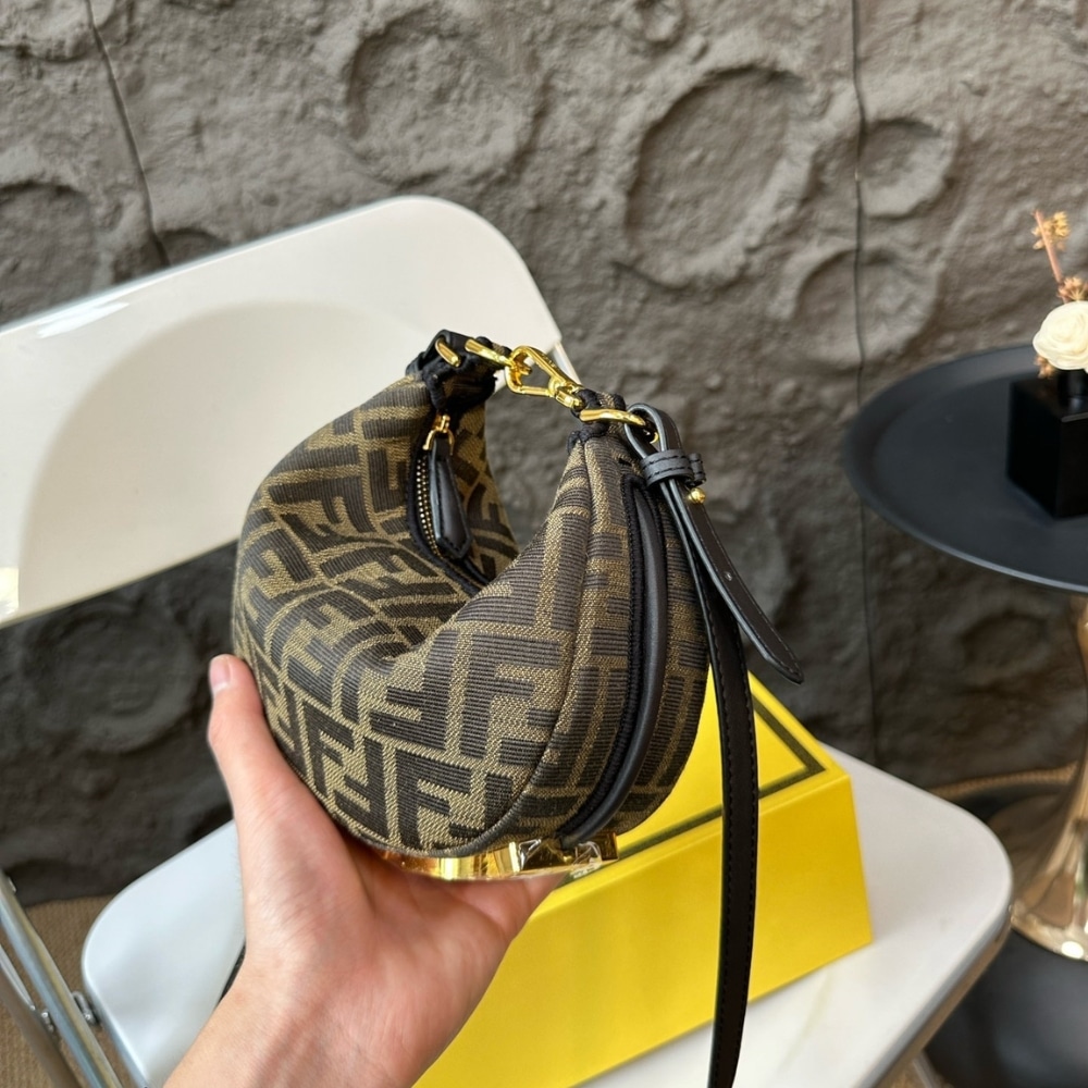 FENDI FENDIGRAPHY MINI BAG BROWN FF 20CM 8BS081ALP3F1MAT - Image 7