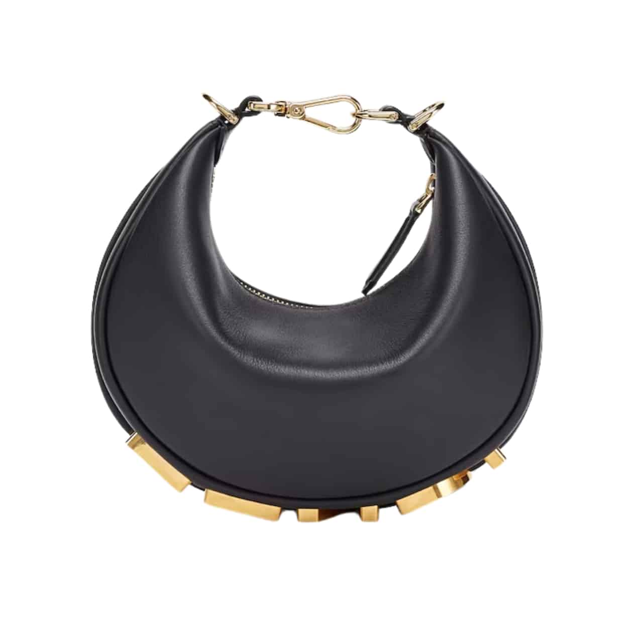 FENDI FENDIGRAPHY MINI LEATHER BAG BLACK 20CM 8BS081A5DYF1HEJ