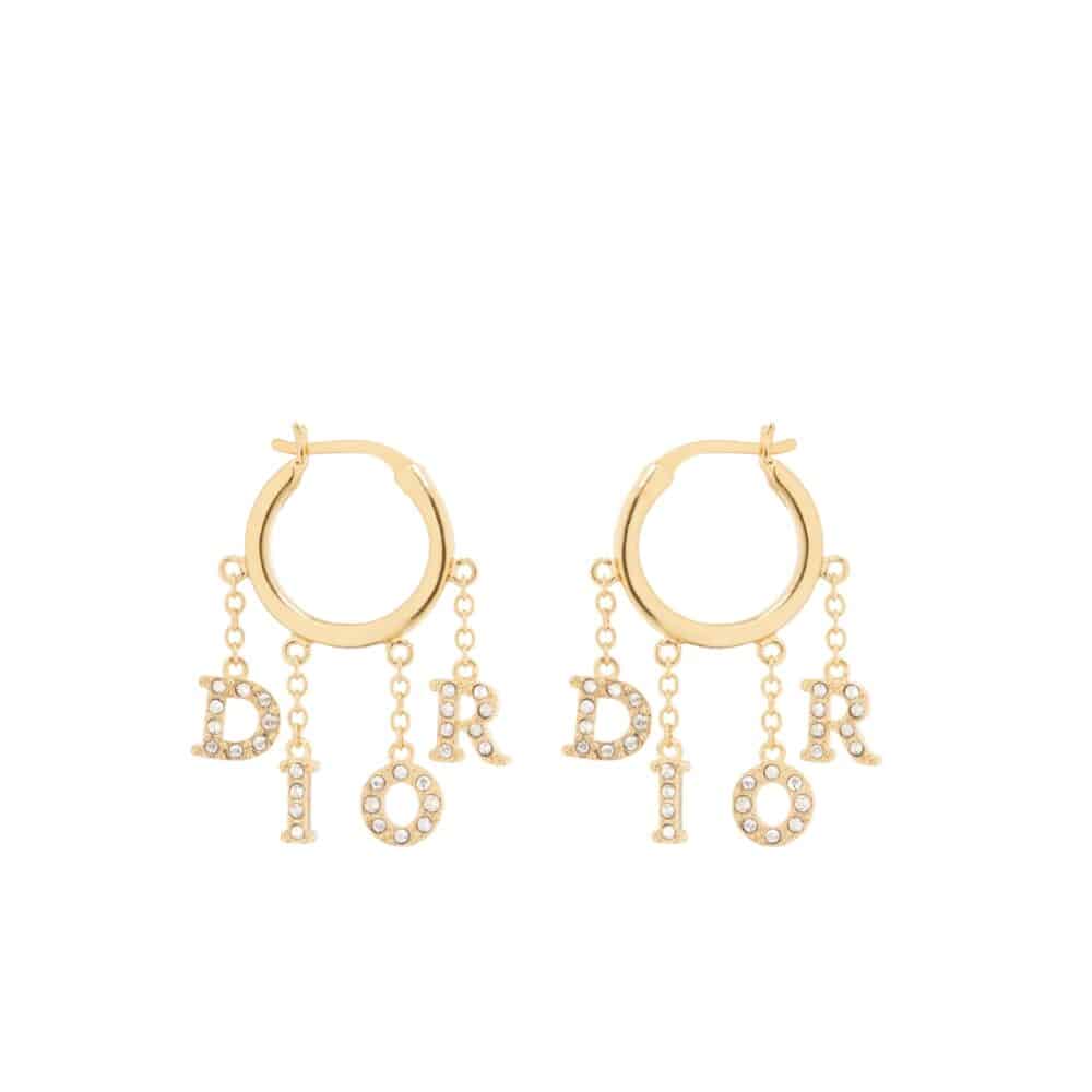 DIOR REVOLUTION EARRINGS GOLD WITH CRYSTALS E3230WOMCYD03S E02