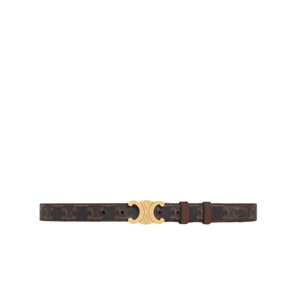 CELINE TRIOMPHE BELT IN TRIOMPHE CANVAS TAN 25MM