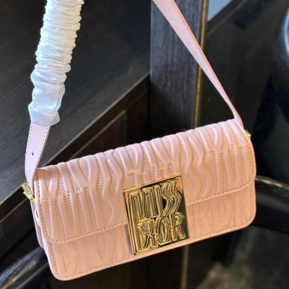 Alternative view of GIFT SET: DIOR MISS DIOR ALLOVER FLAP BAG PALE PINK & EARRINGS GOLD