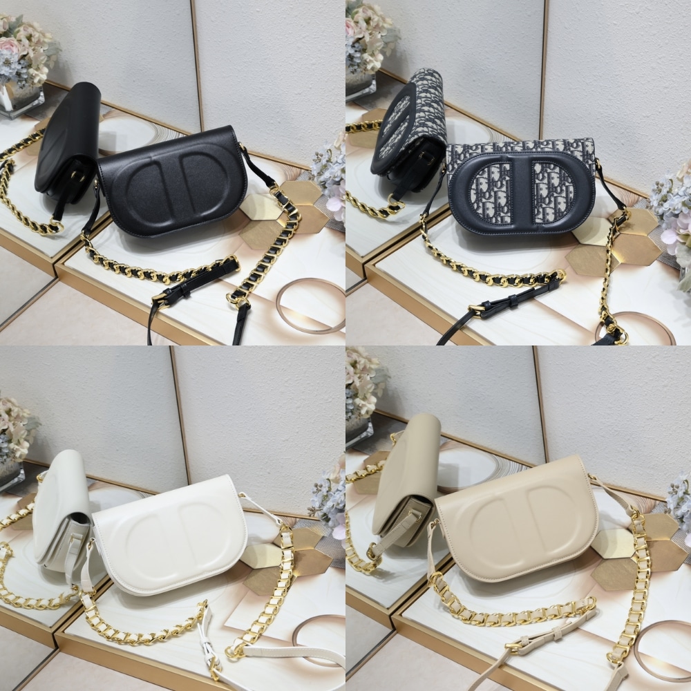 Alternative view of DIOR CD SIGNATURE BAG WITH STRAP WHITE CD EMBOSSED BOX 21CM