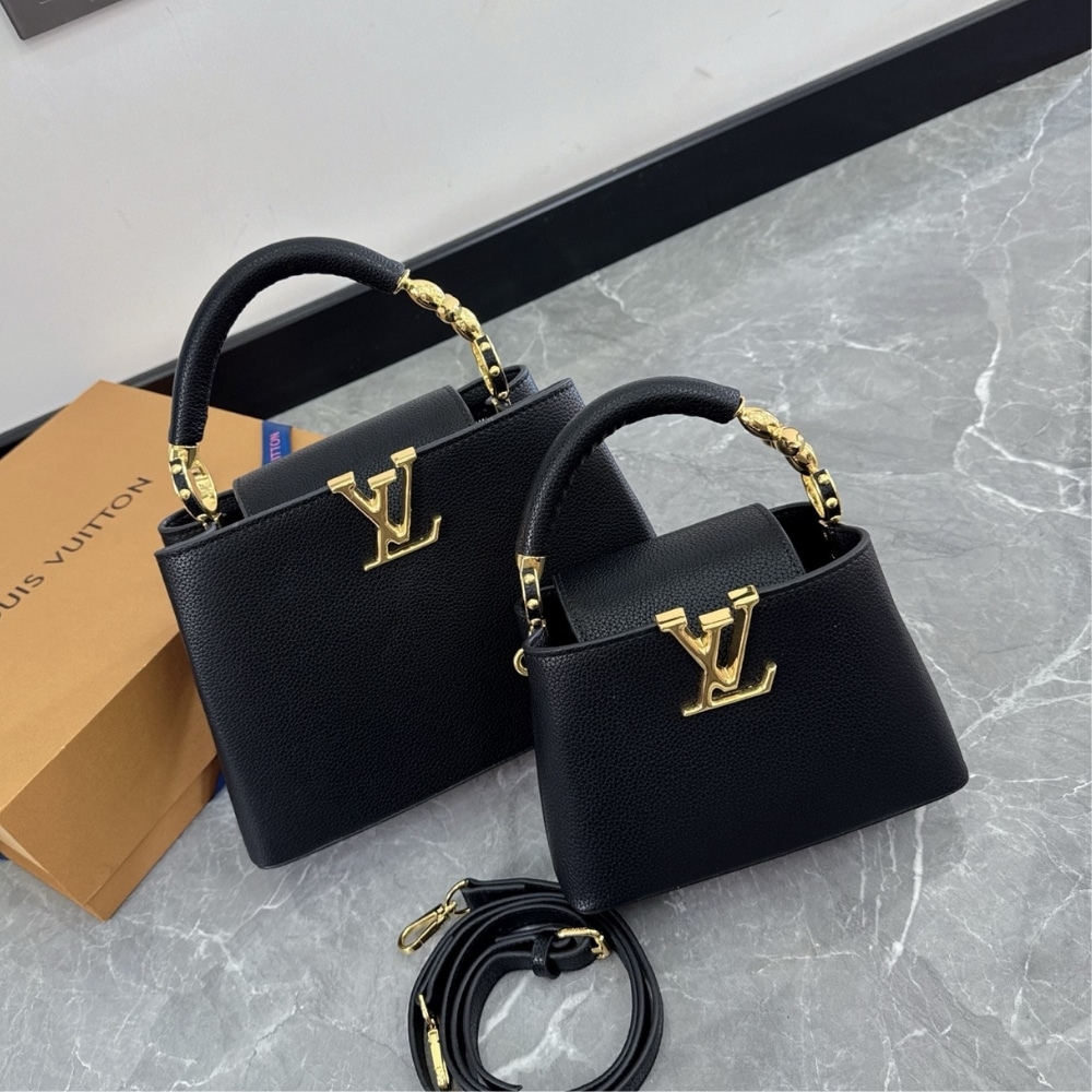 LOUIS VUITTON CAPUCINES BB BLACK 27CM M24698 - Image 3