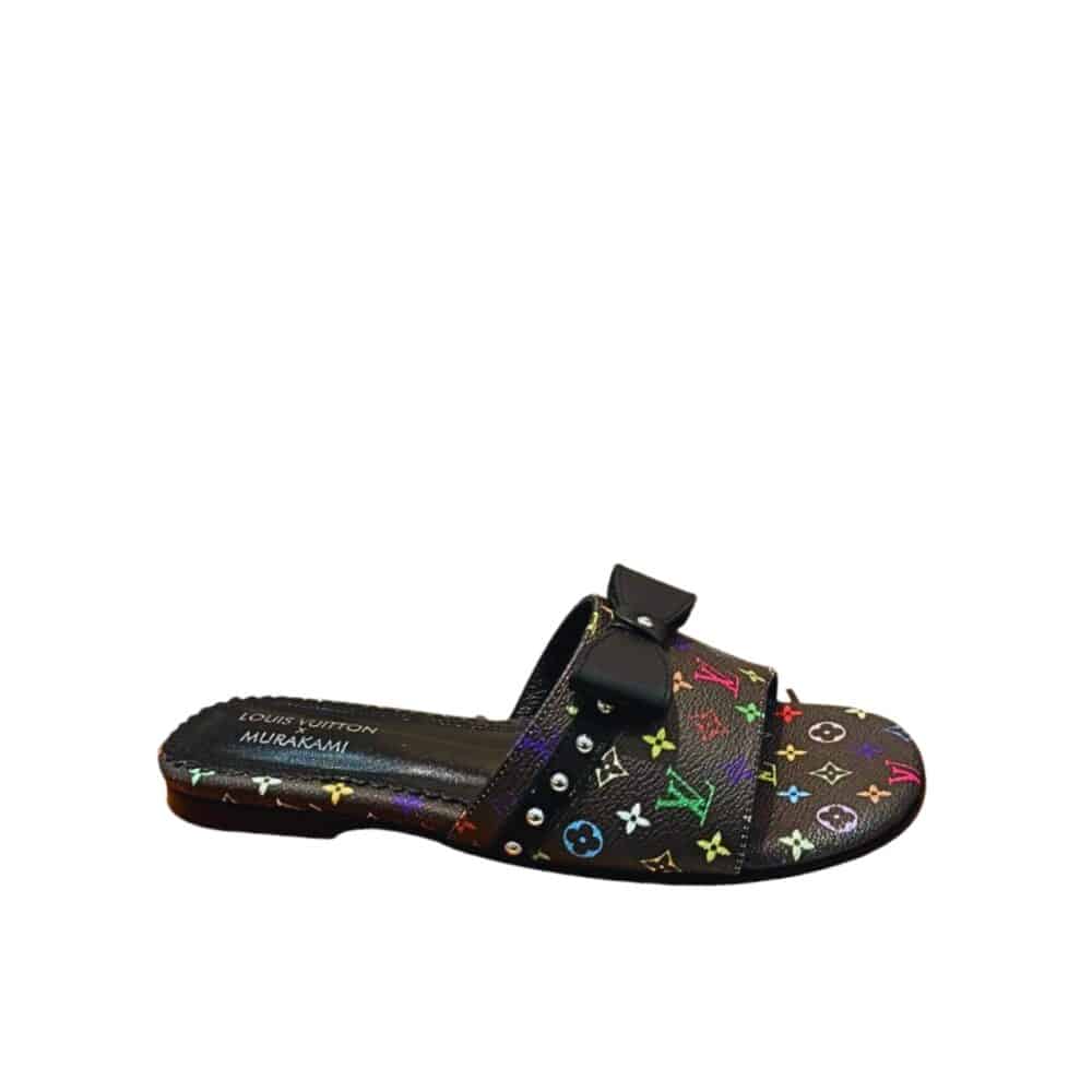 LOUIS VUITTON X TAKASHI MURAKAMI 6AM FLAT MULE BLACK