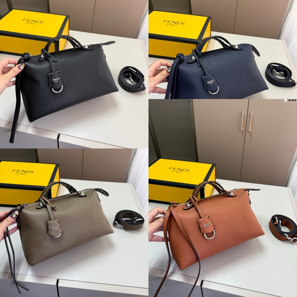 FENDI BY THE WAY MEDIUM LEATHER BOSTON BAG BLACK 20CM 8BL1461D5F0GXN - Image 6