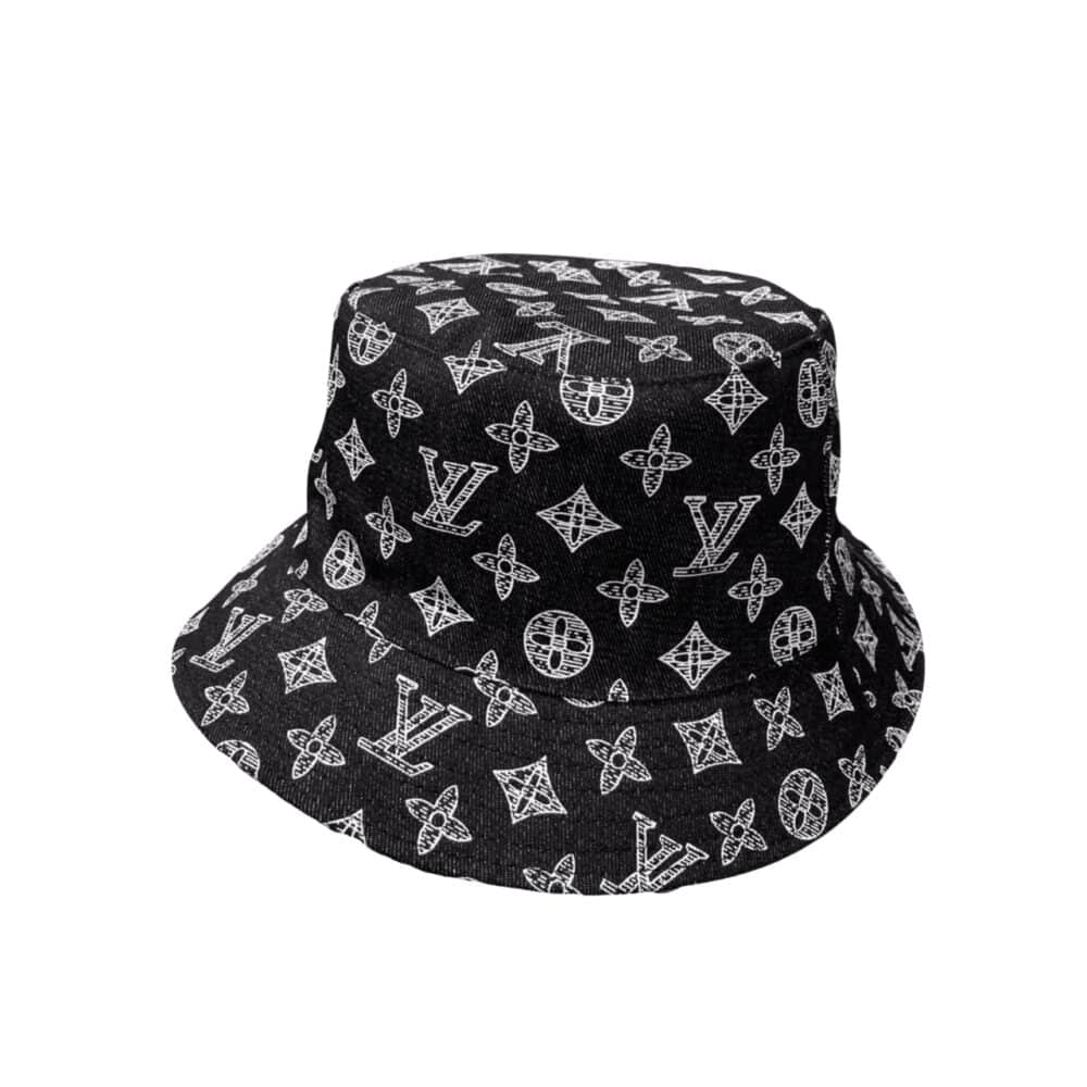 LOUIS VUITTON MONOGRAM JACQUARD DENIM BUCKET HAT BLACK