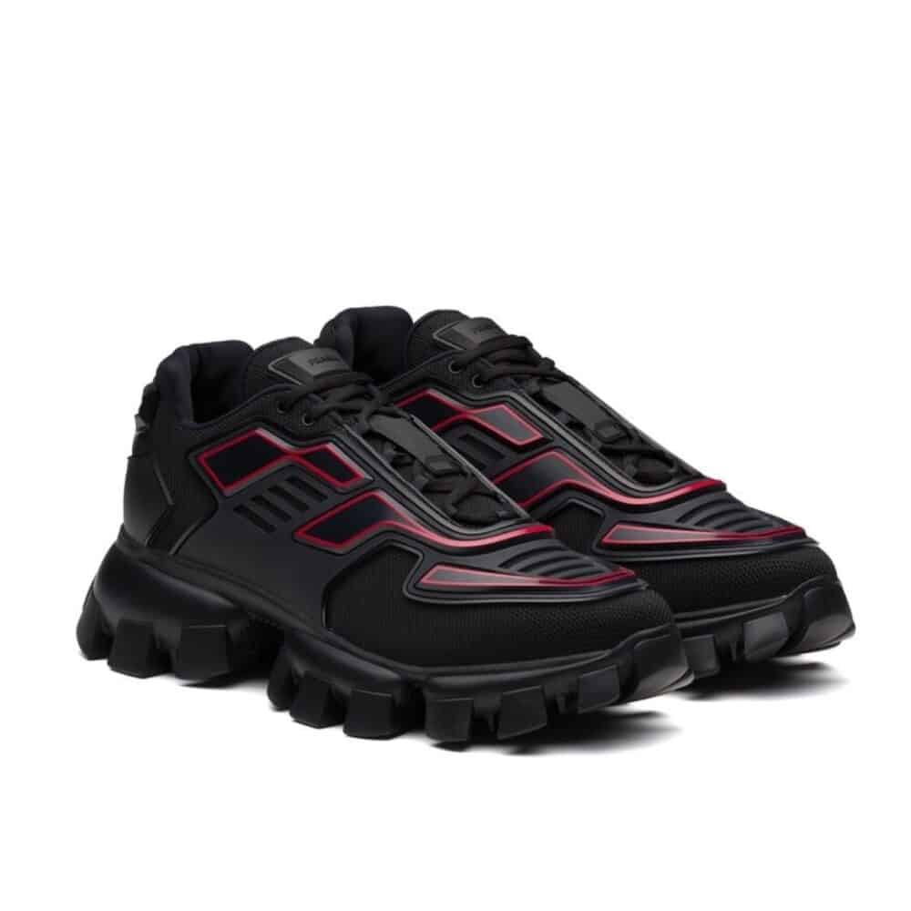 PRADA CLOUDBUST THUNDER KNIT BLACK RED 2EG293 3LGN F0002