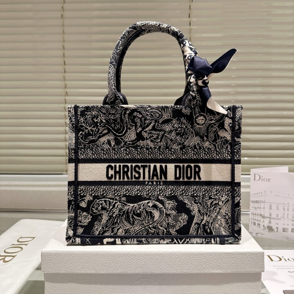 Alternative view of DIOR SMALL BOOK TOTE REVERSE EMBROIDERY BLUE 26CM M1265ZRGO M35I