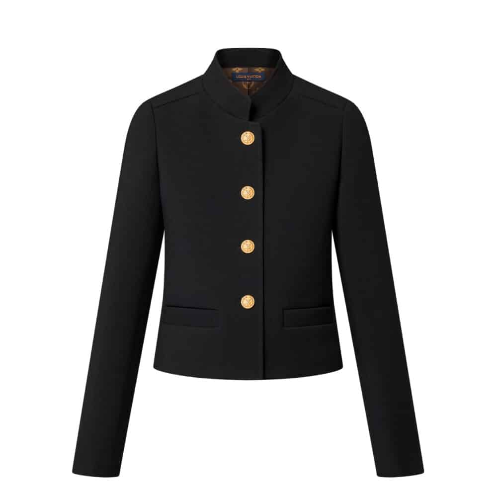 LOUIS VUITTON LV BUTTON OFFICER JACKET BLACK 1AGOKI