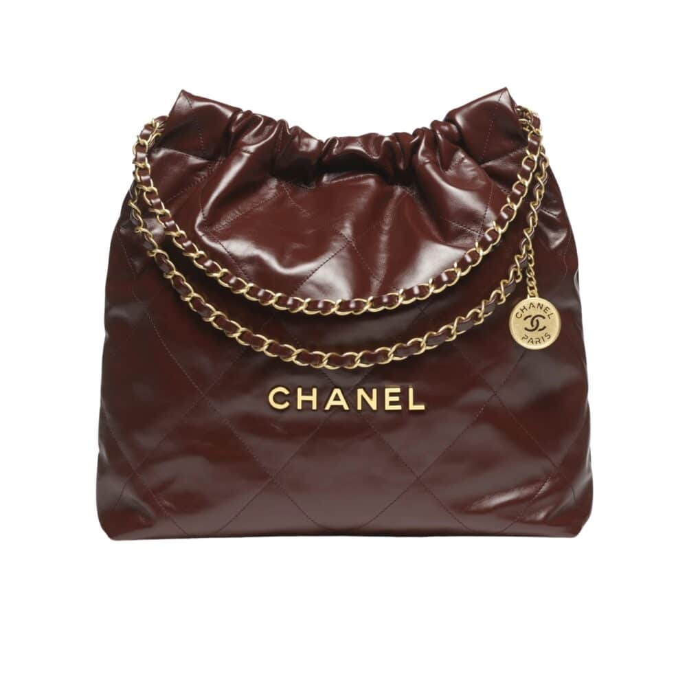 CHANEL 22 LARGE HANDBAG DARK BROWN 41CM