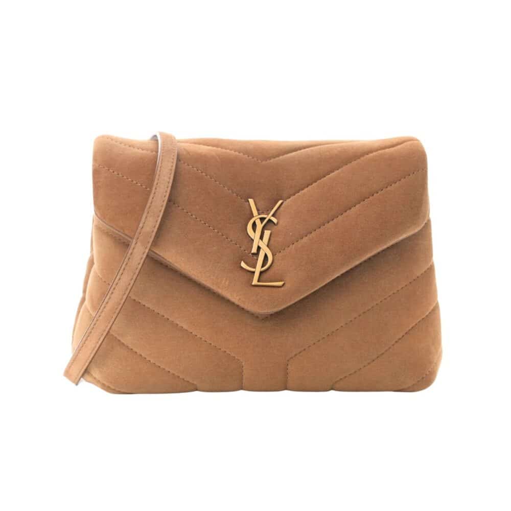 SAINT LAURENT LOULOU SMALL SHOULDER BAG IN SUEDE 22CM