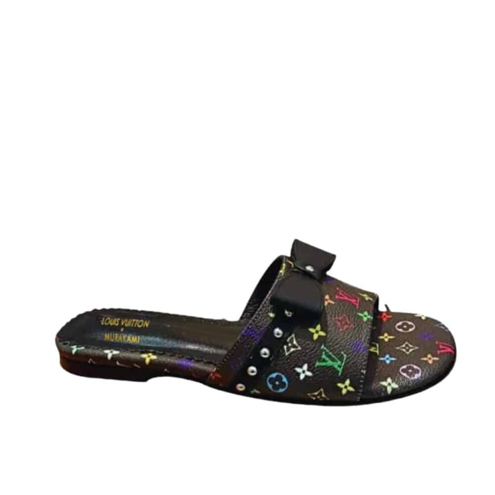 LOUIS VUITTON X TAKASHI MURAKAMI 6AM FLAT MULE BLACK