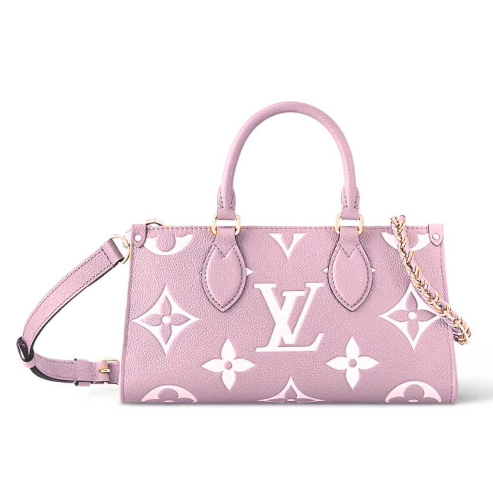 LOUIS VUITTON ONTHEGO EAST WEST BAG PINK WHITE 25CM
