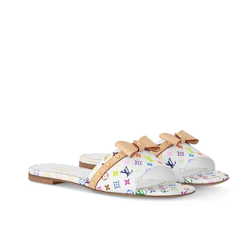 LOUIS VUITTON X TAKASHI MURAKAMI 6AM FLAT MULE WHITE 1AGZUV