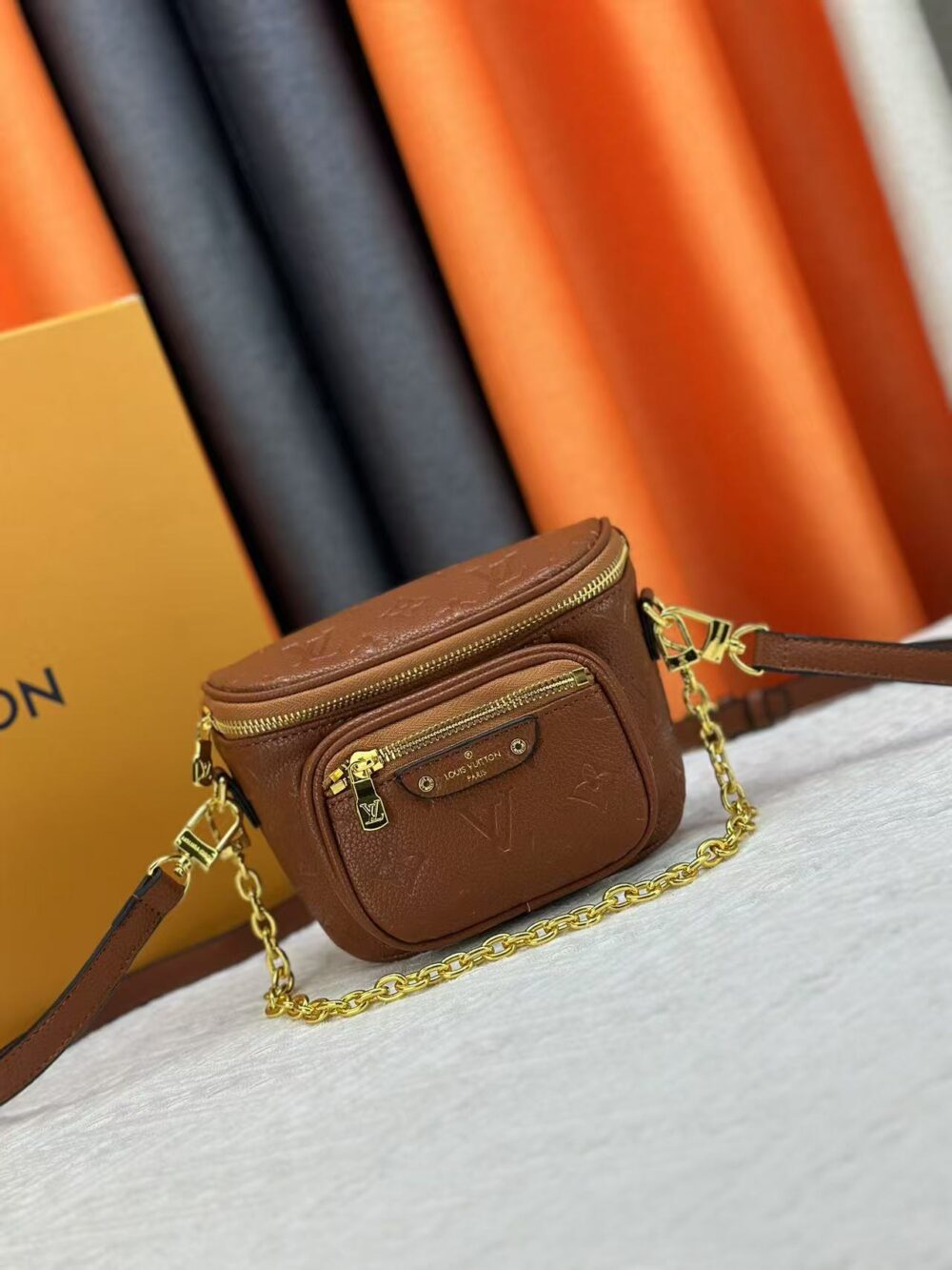 LOUIS VUITTON MINI BUMBAG BAG BROWN 18CM