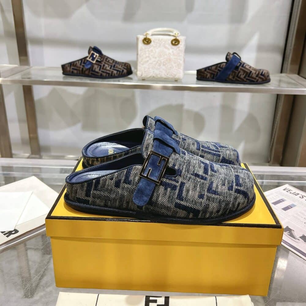 Alternative view of FENDI FEEL FF MULES DENIM BLUE 8R8448AKZPF1PZ7