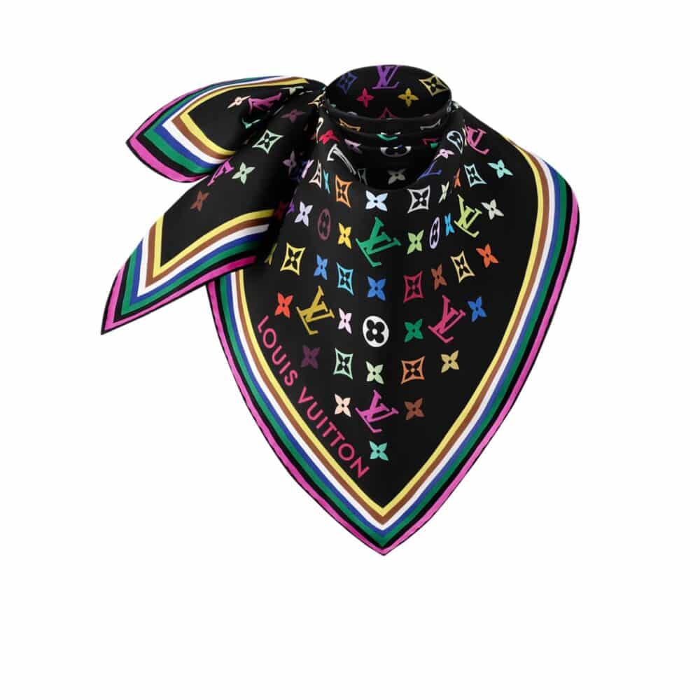 LOUIS VUITTON X MURAKAMI  MONOGRAM MULTICOLOR BLACK 90CM M96095