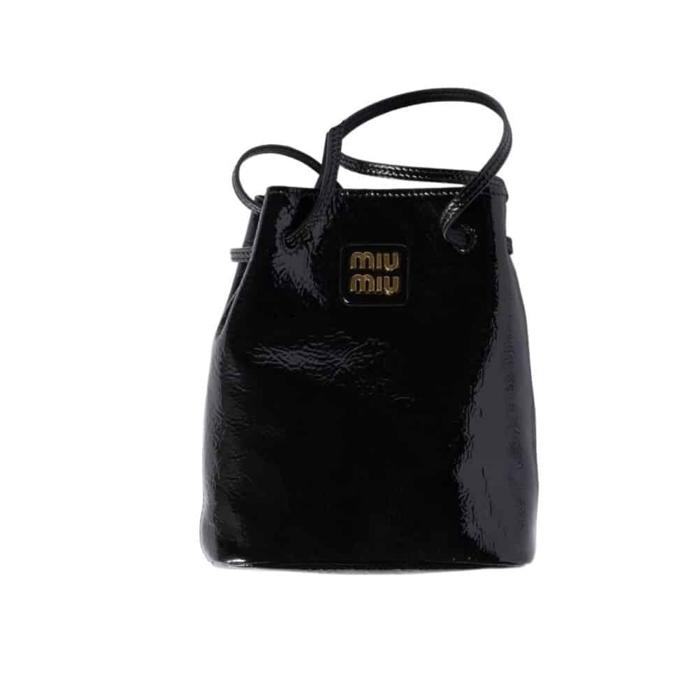 MIUMIU NAPLAK PATENT POUCH BLACK 15CM 5NF460 ADNT F0002