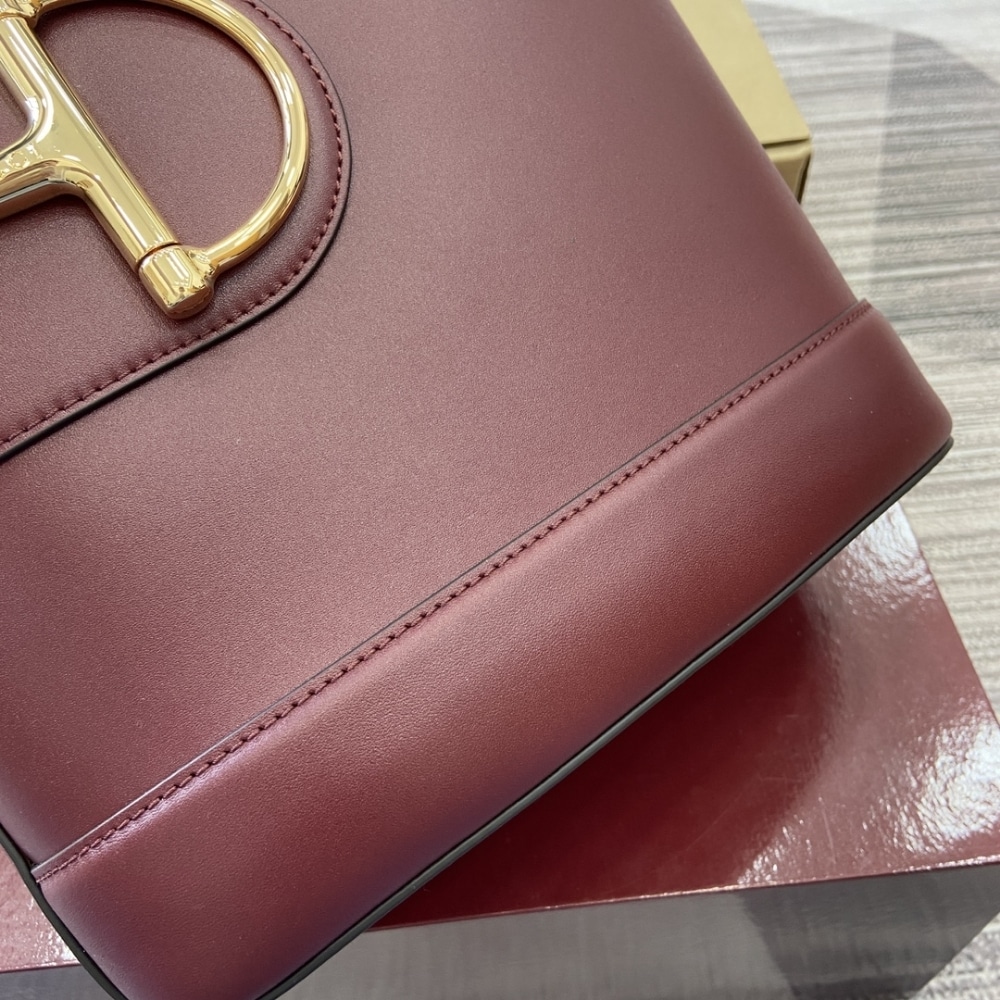 GUCCI 73 SMALL BUCKET BAG ROSSO ANCORA RED LEATHER 20CM 833665 AAEC2 6207 - Image 6