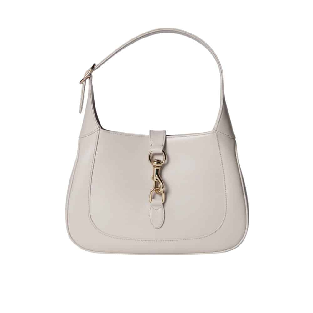 GUCCI JACKIE 1961 MEDIUM TOTE BAG LIGHT GREY LEATHER 27CM 782849 AADDX 1741